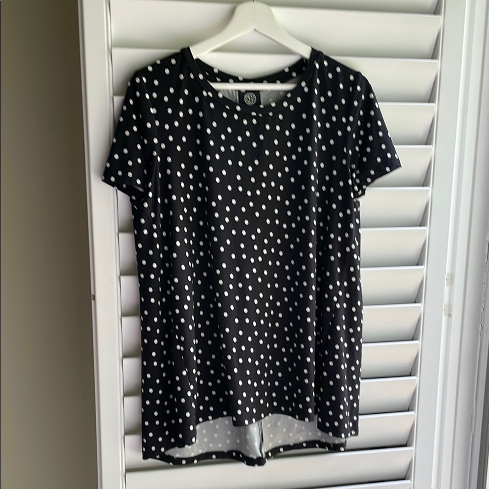 Black Polka Dot Women's Top